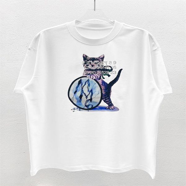 T-shirt femme T-shirt design Y2K couple col rond imprimé animal numérique chemise à manches courtes