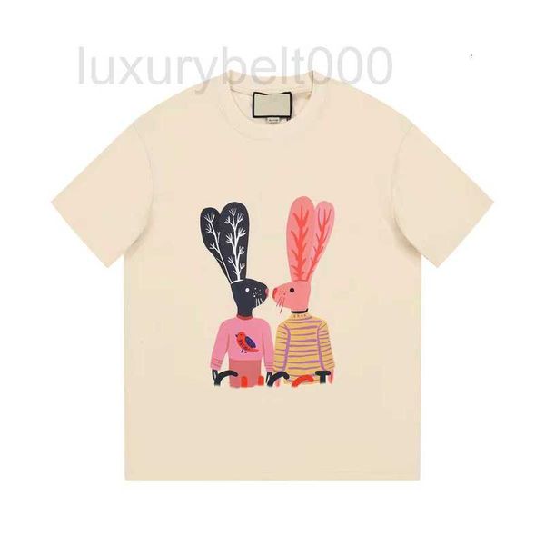 T-shirt femme Designer Tee Paris jump Motif lapin à longues oreilles manches courtes coton femme blanc noir S-XL 9XX8