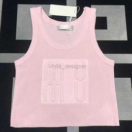 Dames T-shirt designer tee Zomer Premium gebreide tanktop 2024 Zomer Nieuwe mouwloze slanke tops