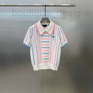 T-shirt femme Designer Top Fashion rayé tricoté lettre édition limitée style étoile lâche haut de gamme E085