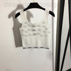 Dames T-shirt Ontwerper Dames T-shirt Vest Gebreid Jogging T-shirts Met Kristallen All-over Letters Crop Top Runway High End Merk Stretch Mouwloos Hemd Jumper Pullover