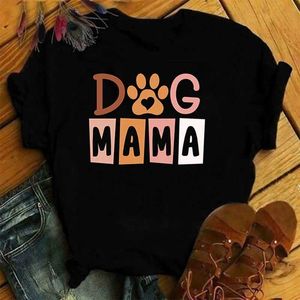 Dames t-shirt hond mama printing t-shirt dames ts ronde nek t-shirt t240523