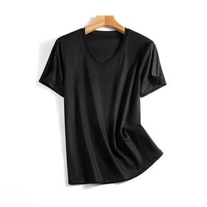 T-shirt pour femmes T-shirt à double face Ammonia Mercerized Cotton T-shirt Summer Coton à manches courtes T-shirt polyvalent