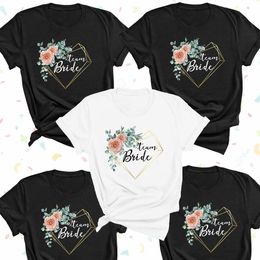 Dames T -shirt Evjf Party Team Bruid Bachelorette Wedding Women T -shirt Casual dames Basis o kraag roze korte mouwen T -shirt 230419