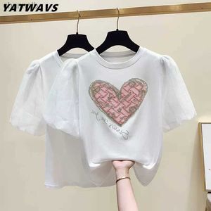 Dames T-shirt Fashion Women Basic Cotton Top Tees 2023 Nieuwe Summer Diamond Letters Pink Loves Printing S-XL pullover losse korte mouw T-shirtl230519