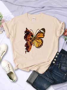 T-shirt féminin Flame Butterfly Wome Womens T-shirt hip hop complet Mathématique à manches courtes personnalisées.