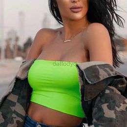 T-shirt femme Vert fluo femmes crop top sans manches T-shirt gilet été plage gilet exposé panneaux de fibres de densité moyenne vêtements de mode d'été 240322