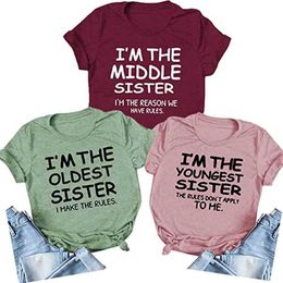 Camiseta de mujer Funny Im The Sister diciendo camiseta TEE Women Funny Graphic Tee Camisetas Regalo para Hermana Mejores Amigos Ropa 240423