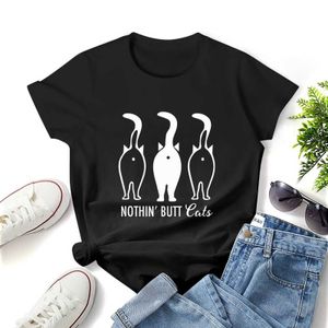 T-shirt pour femmes drôles nothin fests chats butth trous chat amant tshirt femme t-shirt graphique shirt décontracté courte t-shirt t-shirt taille s-4xl y240506
