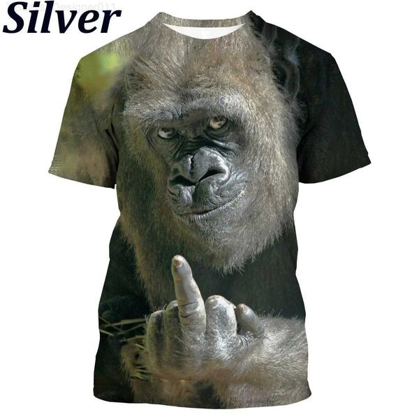 T-shirt femme T-shirt drôle été drôle graphique animal mode nouvelle parodie gorille drôle singe hommes femmes unisexe personnalité 3D imprimé T-Shi L24312