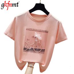 Vrouwen T-shirt gkfnmt Fashion Cool Print Vrouwelijke Zomer T-shirt Wit Katoen Vrouwen T-shirts Casual Harajuku T-shirt Femme Roze losse Top 230802