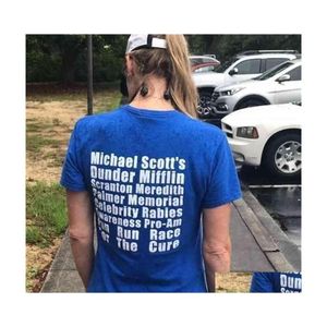 Dames t-shirt HAHAYEJBH MICHAEL SCOTT FUN RUN T-shirt unisex het kantoor tv-programma grappig tee dunder mifflin shirt 210323 drop levering dhxmt