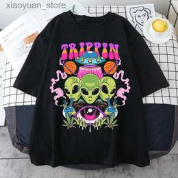 T-shirt Femme Harajuku Gothic Femme Tshirt Creative Alien Imprimer Tops Femmes Été Mode Casual Tops Dames Vêtements Tee Ropa Mujer 240130