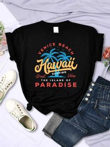 Dames T-shirt Hawaiian Surfing Venetië Beach Paradise Dames T-shirt Persoonlijkheidstrend Kleding Casual All Math Dames Short Sleevedl2405