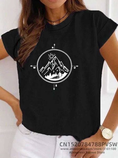 T-shirt féminin Randonnée Mountain Adventure Summer Summer T-shirt de voyage de camping drôle