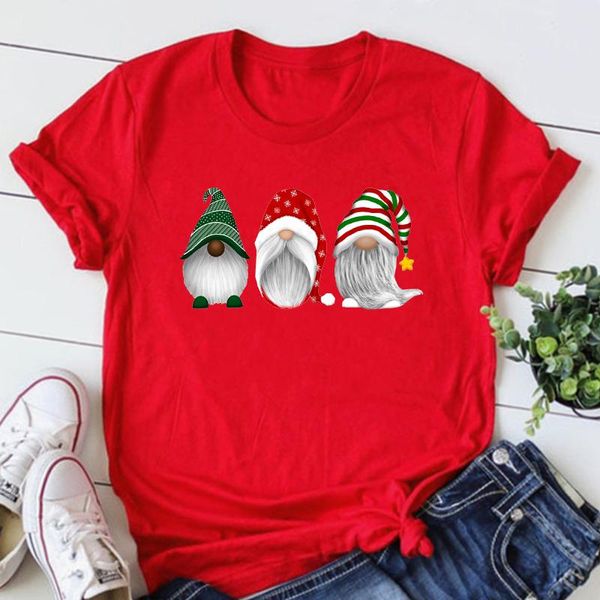 T-shirt Femme Holiday Gnomes Classic Graphic T-shirts Goth Vêtements Noël Femmes Sexy Tops Imprimer Tees Esthétique Jesus L