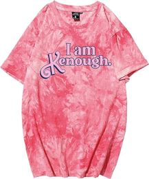 Camiseta de mujer Soy suficiente Tie Dye Camisas Cuello redondo Manga corta Soy Kenough Camiseta unisex estampada 230826