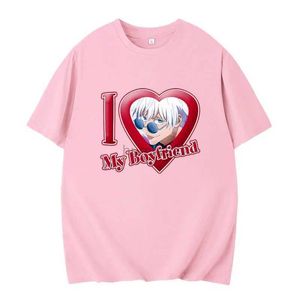T-shirt Femme J'aime mon petit ami Gojo Satoru T-shirt Mignon Cool J'aime Anime Imprimer Top T-shirt Femme Vêtements de rue T-shirt d'été 240323