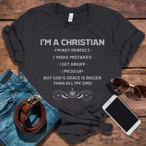 T-shirt femme je suis une femme chrétienne t-shirts Harajuku dieu dames hauts jésus t-shirt graphique esthétique haut noir M 230505