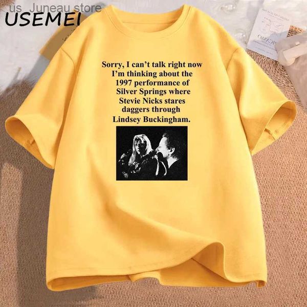T-shirt féminin Im pense à la performance 1997 de Silver Springs T-shirt Women Men Stevie Nicks T-shirt fltwood mac T-shirt 1 T240415