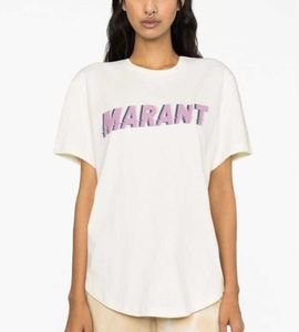 T-shirt féminin Isabel Marant Women Designer T-shirt Nouvelle lettre de mode imprimer le cou rond décontracté.