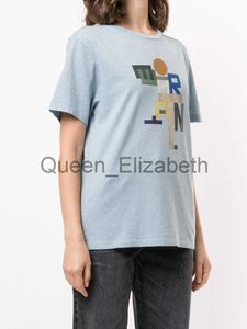 Camiseta de mujer Isabel Marant Diseñador de mujer Camiseta Carta Impresión digital Bambú Algodón puro Manga corta Moda Tops Camisetas de playa J230615