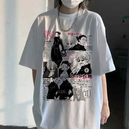 T-shirt féminin Japon Anime Jujutsu Kaisen T-shirt Satoru Gojo et Geto Suguru T-shirt Harajuku Manga Femmes Femmes plus taille
