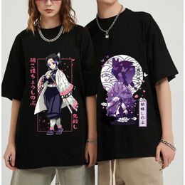Dames T-shirt Japanse anime Demon Slayer T-shirt Unisex Tanjirou Kamado Grafisch T-shirt Women Kimetsu No Yaiba Nezuko T-shirt Vrouw T-shirt P230515