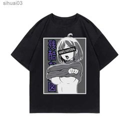 Dames t-shirt Japanse cartoon anime otaku hentai senpai grafische print t-shirt mode Harajuku casual korte mouw plus size t-shirt damesl2403