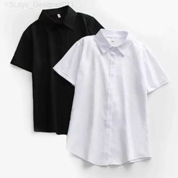 Camiseta para mujer JMPRS Tamaño grande Mujer Camisa blanca Verano Corto Sle Office Ladies Black Button Up Tops Flojo Sólido Casual Blusa S-5XL Nuevo L24312