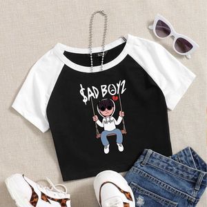 Dames T-shirt Junior H Sad Boyz 4 Life Shirt Girls O-Neck Crop T-Shirt Fashion World Music Tour Concert Summer Fans Gift Tops 240423