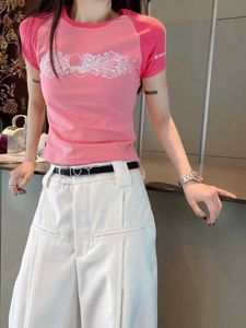 T-Shirt Femme Kalevest Y2K Streetwear T-Shirts Mode Coréenne Femmes Tops Manches Courtes Rose T-Shirts Rave Outfits Top Gyaru Graphic Tees 2023 P230510