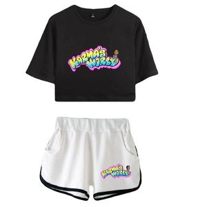 Dames T-shirt Karma's World Merch Tracksuit Vrouwelijke tweedelige set Zomer korte mouw Crop top shorts 2022 Kids 'TV Kawaii Deskled