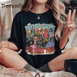 T-shirt femme Kaus Wanita Musim Panas Y2k Retro Atasan Lengan Pendek Modis Katun Pola Harajuku Chic 230427