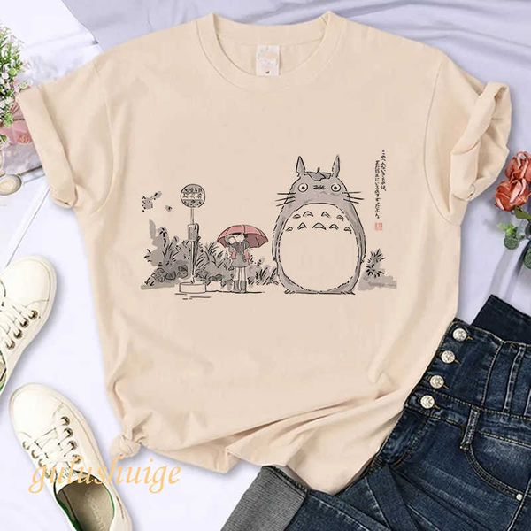 Camiseta de mujer Kawaii Cute 90s Y2k Cat Totoro camiseta Harajuku Ullzang camiseta mujer camiseta Vintage camiseta Top camisetas mujer ropa