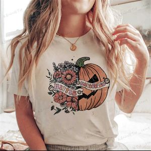 T-shirt Femme Kawaii Tops Halloween Automne Casual T-shirt Vêtements Citrouille Tendance Mignonne Années 90 Femmes T Come Ladies Imprimer Graphique T-shirts T240129