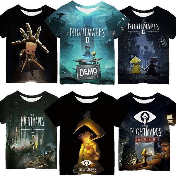 Camiseta para mujer Niños Impresiones 3D Little Nightmares 2 Camisetas Dibujos animados Anime Camisetas para niños Niños Niñas Adolescentes Camisetas para niños pequeños Verano Corto Sl