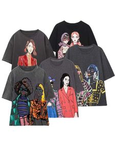 KLKXMYT TRAF Dames T-shirts Zomer Tops Mode Meisjes Print Vintage Y2k Kleding Korte mouw Casual Harajuku T-shirt 230317