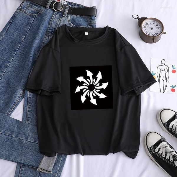 T-shirt femme KPOP Boy Scouts Jk Letters Print Summer Short Sleeve Simple Graphic Peint à la main