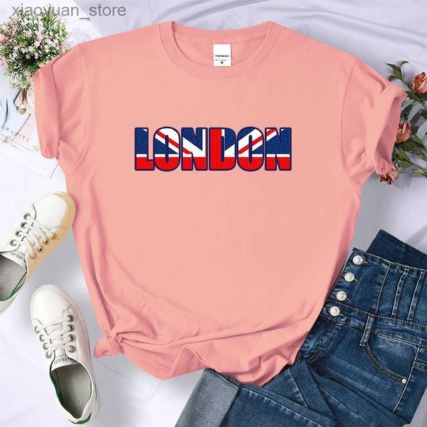 Camiseta para mujer Bandera británica de Londres Camiseta patriótica Mujer Calle Personalidad Crop Top Hip Hop Casual Manga corta Suave Cool Camisetas lindas Mujeres 240130