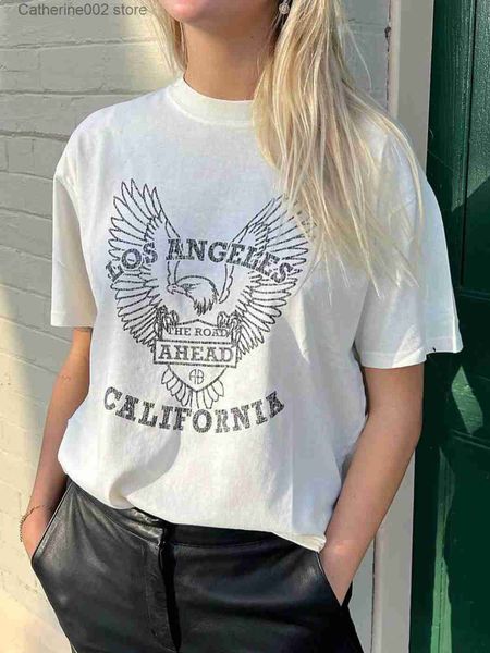 Camiseta para mujer Los Angeles Eagle Camiseta gráfica Mujer 2023 Ropa de verano Rock n Roll Moda Camiseta Camisetas Camisetas para mujer Tops Streetwear T231024