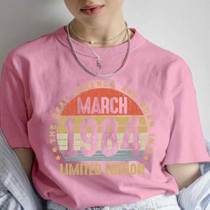 T-shirt femme Mars 1984 T-shirt imprimé en édition limitée pour femmes T-shirt d'été à manches courtes pour femmes vêtements surdimensionnés vêtements de rue décontractés haut 240323