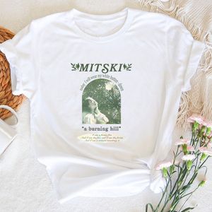 Vrouwen T-shirt Mitski A Burning Hill T-shirts Grafische Print Zomer Tour Tshirt Vrouw Katoen Korte Mouw Dames Tops Tee Streetwear 230105