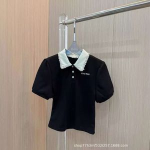 Dames T-shirt MM24 Zomertijdperk verminderen Sweet Diamond Doll Flip Collar Polo shirt met korte mouwen