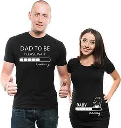 Camiseta de mujer Mommy Daddy Cargando por favor espere una camiseta impresa Tops Camiseta Camisetas Maternity Familia T T240510