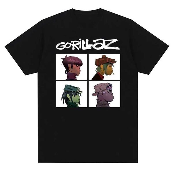 T-shirt pour femmes Gorillazs Punk Rock Print T-shirt 90S Mode décontractée à manches plus à manches plus unisexes T-shirtl2405