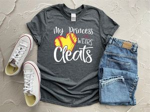 Vrouwen T-Shirt Mijn Prinses Draagt Cleats Shirt Softbal Mom T-Shirt grafische t-shirts kleding vrouwen y2k esthetische harajuku 230717