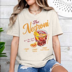 T-shirt féminin Negroni Womens Vintage T-shirt Vintage esthétique Cocktail Beverage Lover T-shirt T-shirt en coton en vrac Gift Unisexe Gift J240527