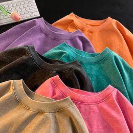 T-shirt femme Neploha T-shirt surdimensionné délavé à l'acide pour femmes T-shirts vintage Casual Wash Tee Shirts Girl Retro Luxury Tops Tee Clothing 230606