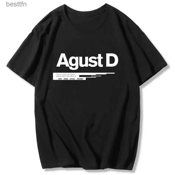 T-shirt femme Nouvelle version coréenne de KPOP Agust D T-shirt imprimé Album D-2 T-shirt unisexe Chemise Yoongi Vêtements pour adolescents cool 240311